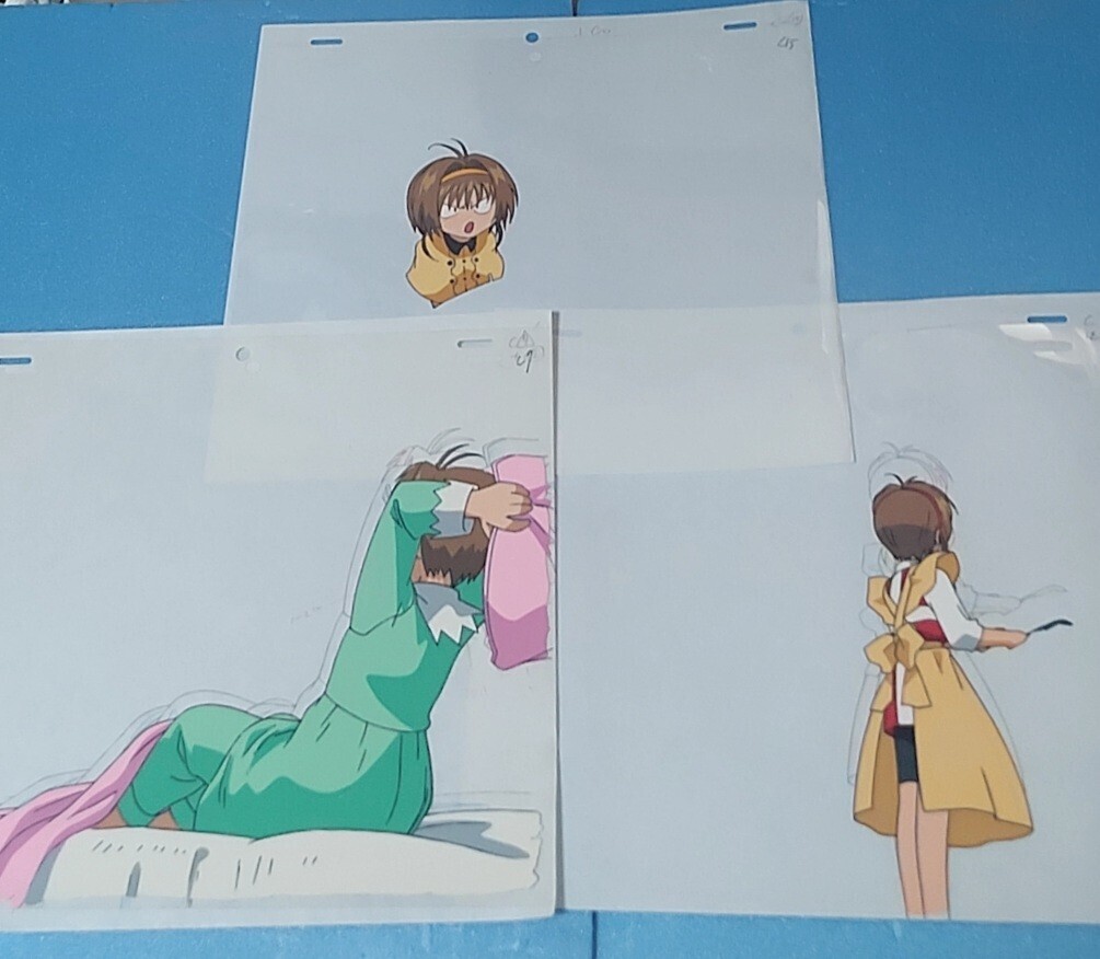 カードキャプターさくらセル画×3枚。Cardcaptor Sakura TV Anime ×3.