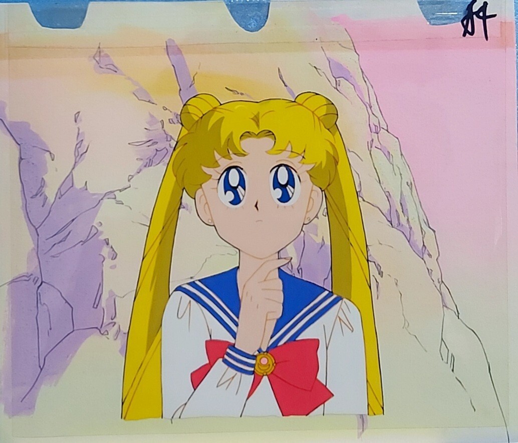 セーラームーン セル画(うさき)背景付き。Sailor Moon Anime cel×1(Usagi)with background.の画像2