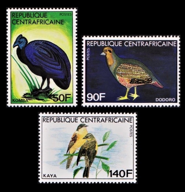 zα89y1-3c 中央アフリカ1981年 鳥・動物・3枚完の画像1