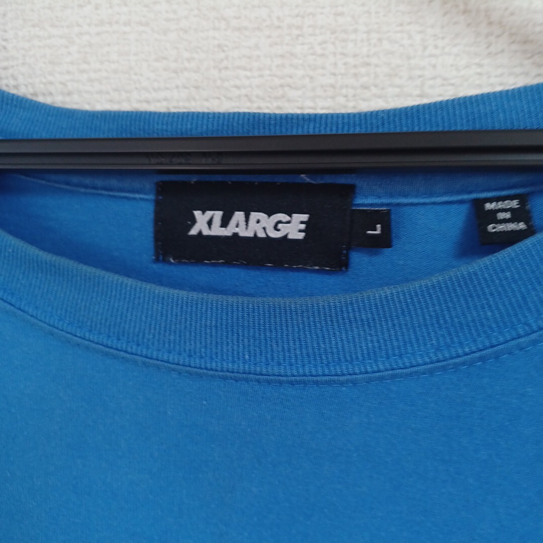 XLARGEエクストララージ プリントロゴロンTブルー_画像6