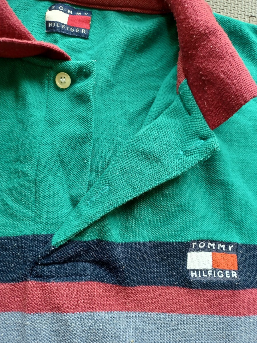 TOMMY HILFIGERトミーヒルフィガー 稀少ボーダーポロシャツ_画像3