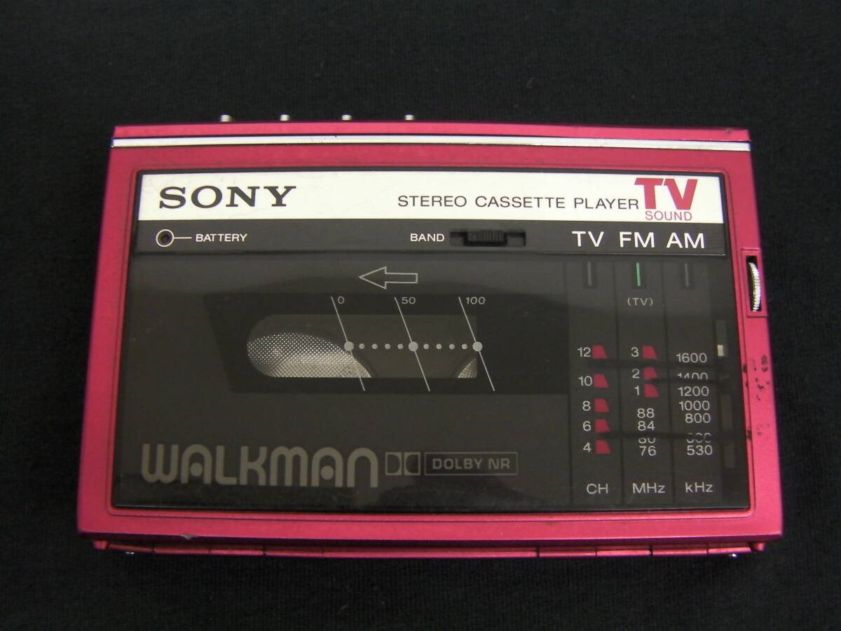 SONY Sony *WALKMAN*WM-F30* Walkman * wine red *USED