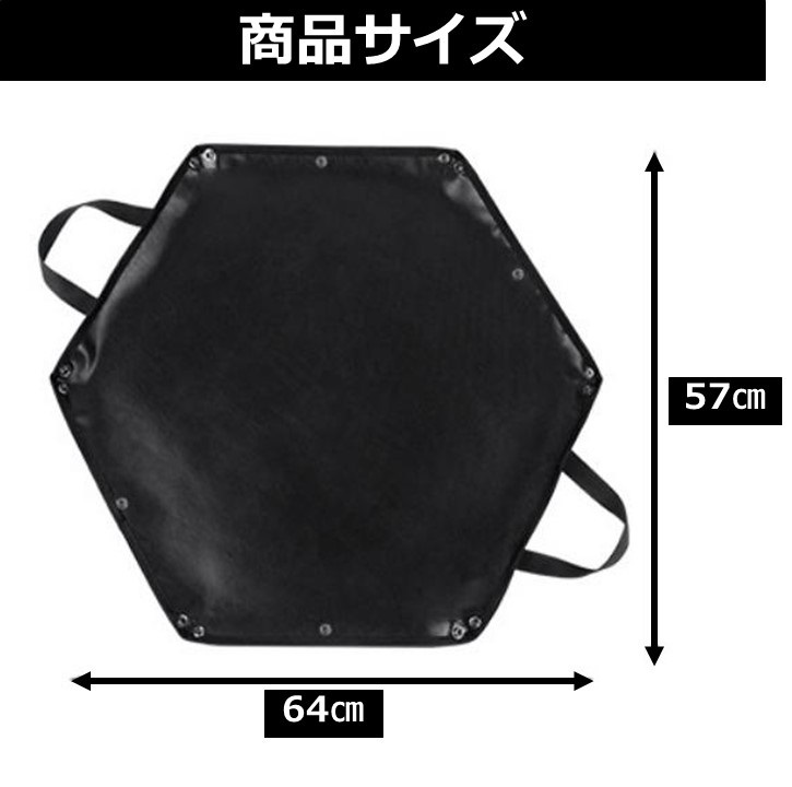 【送料無料】焚き火シート スパッタシート 縁取り加工 収納袋付き キャンプ 耐熱 耐火 薪ストーブ バーベキュー アウトドア ブラック 黒の画像2