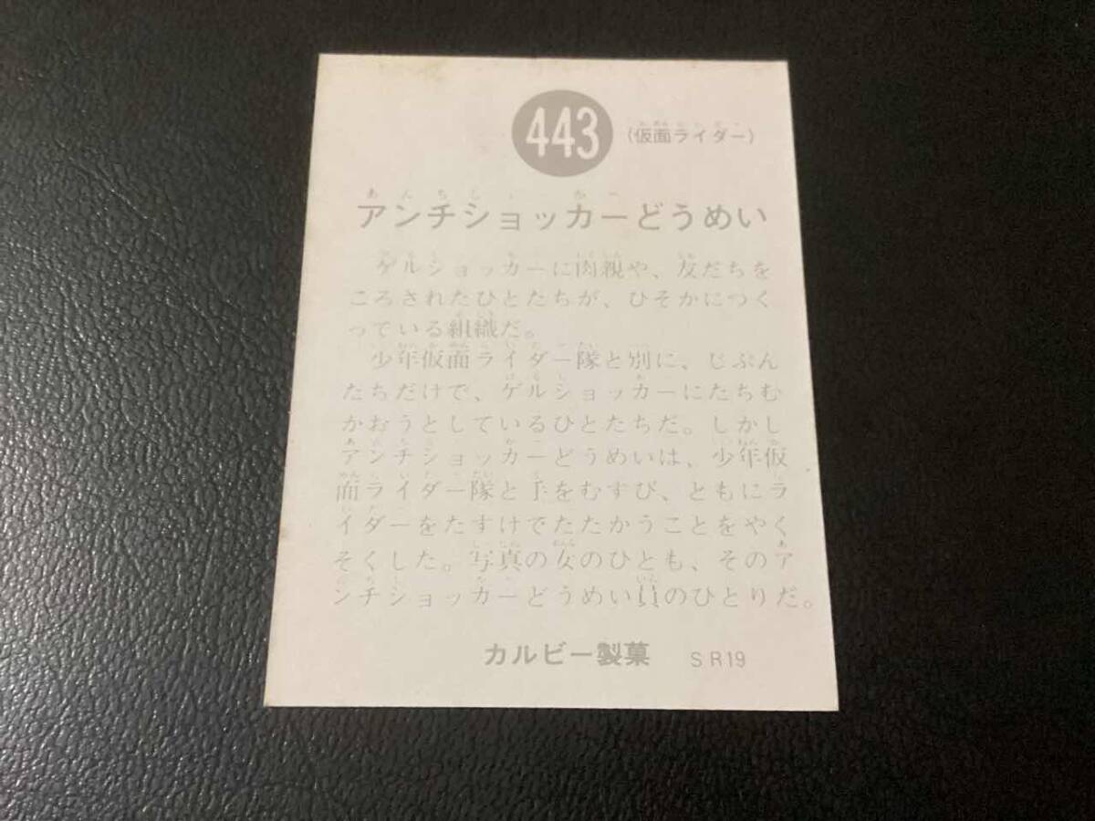 良品 旧カルビー 仮面ライダーカード No.443 SR19の画像2