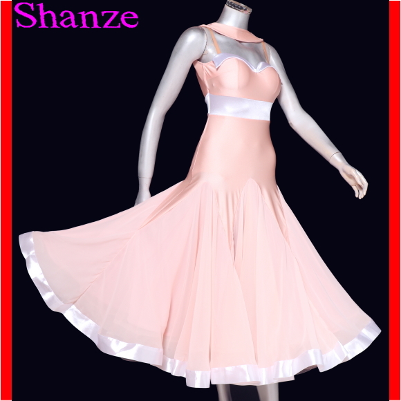 ダンスドレス　Shanze　ダンス衣装　社交ダンス　ロングドレス　レオタード式パンツ　発表会　舞台衣装_画像1