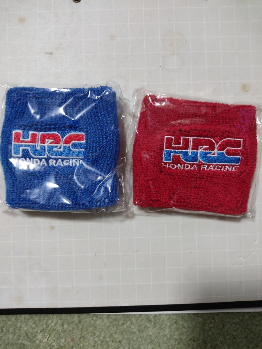 2つセット 赤 青 HRC HONDA RACING ブレーキ マスターシリンダー カバー リストバンド ホンダ レーシングの画像1