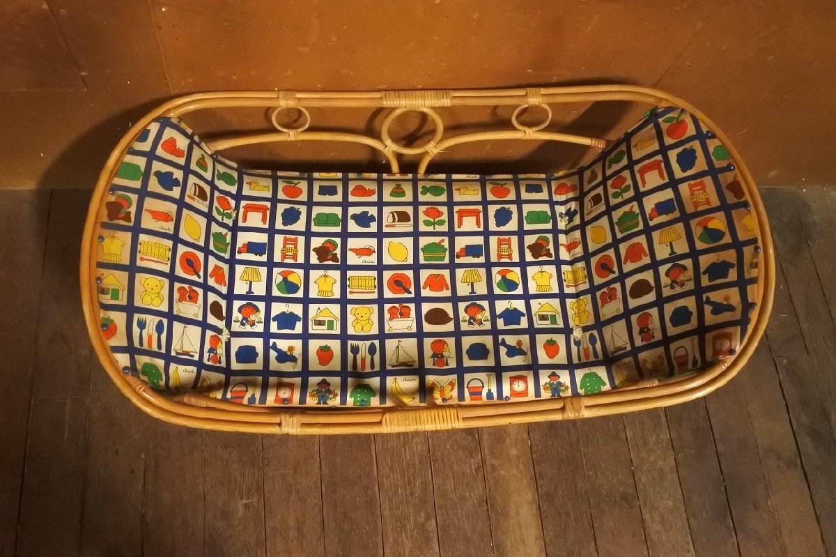  редкий редкость retro колыбель ротанг ротанг детская кроватка спальное место .... Dick * bruna / Vintage Vintage Miffy 
