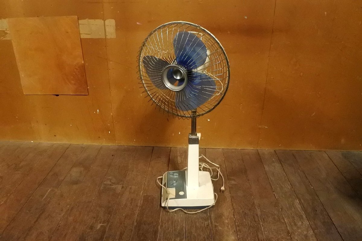 ジャンク 回転動作確認済み 昭和レトロ FUJI Silent Fan 扇風機 ブルー 青色 レトロ 3枚羽 30cm ビンテージ ヴィンテージ_画像7