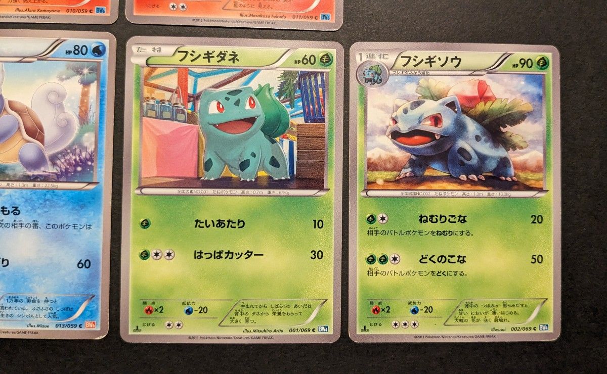 ポケモンカード　ノーマルまとめ⑦　BW　ヒトカゲ　リザード　ゼニガメ　カメール　フシギダネ　フシギソウ　6枚セット　1ED含む