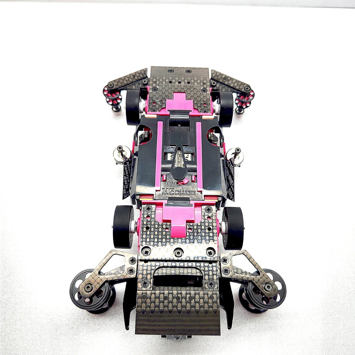 ミニ四駆 デュアルリッジJr 完成品 MSフレキ フルカスタムピンク ミニ四駆 デュアルリッジJr 完成品 MSフレキ フルカスタムピンク