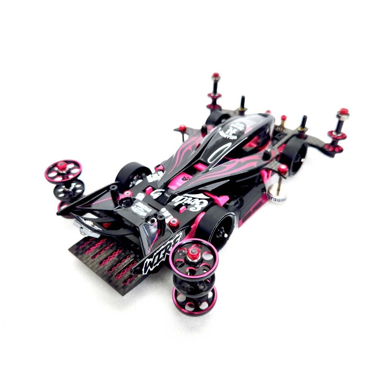 ミニ四駆 デュアルリッジJr 完成品 MSフレキ フルカスタムピンク ミニ四駆 デュアルリッジJr 完成品 MSフレキ フルカスタムピンク