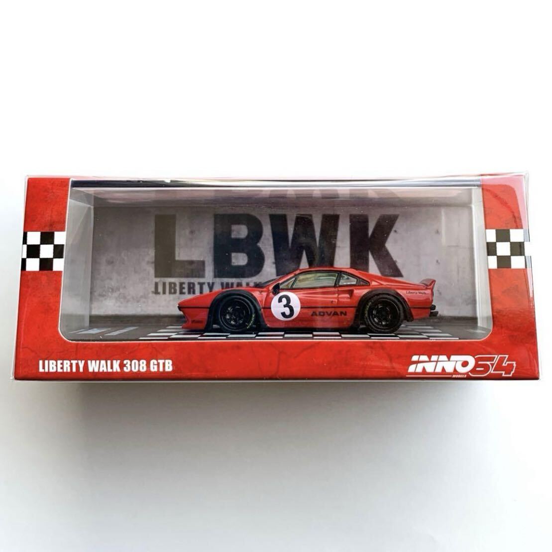 イノモデル 1/64 LB-WORKS 308 GTB レッド_画像1