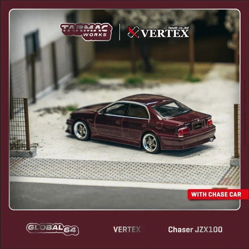 Tarmac Works 1/64 VERTEX Toyota チェイサー JZX100 パープルメタリックの画像3