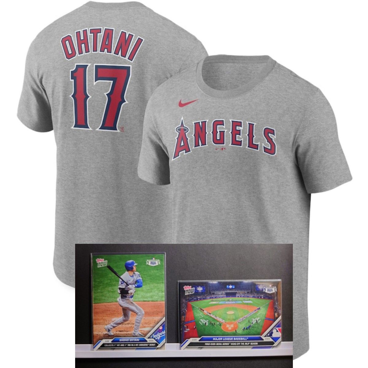 【大谷翔平】カードつき Tシャツ NIKE MEN's M_USサイズ MLB公式正規品 ANGELS