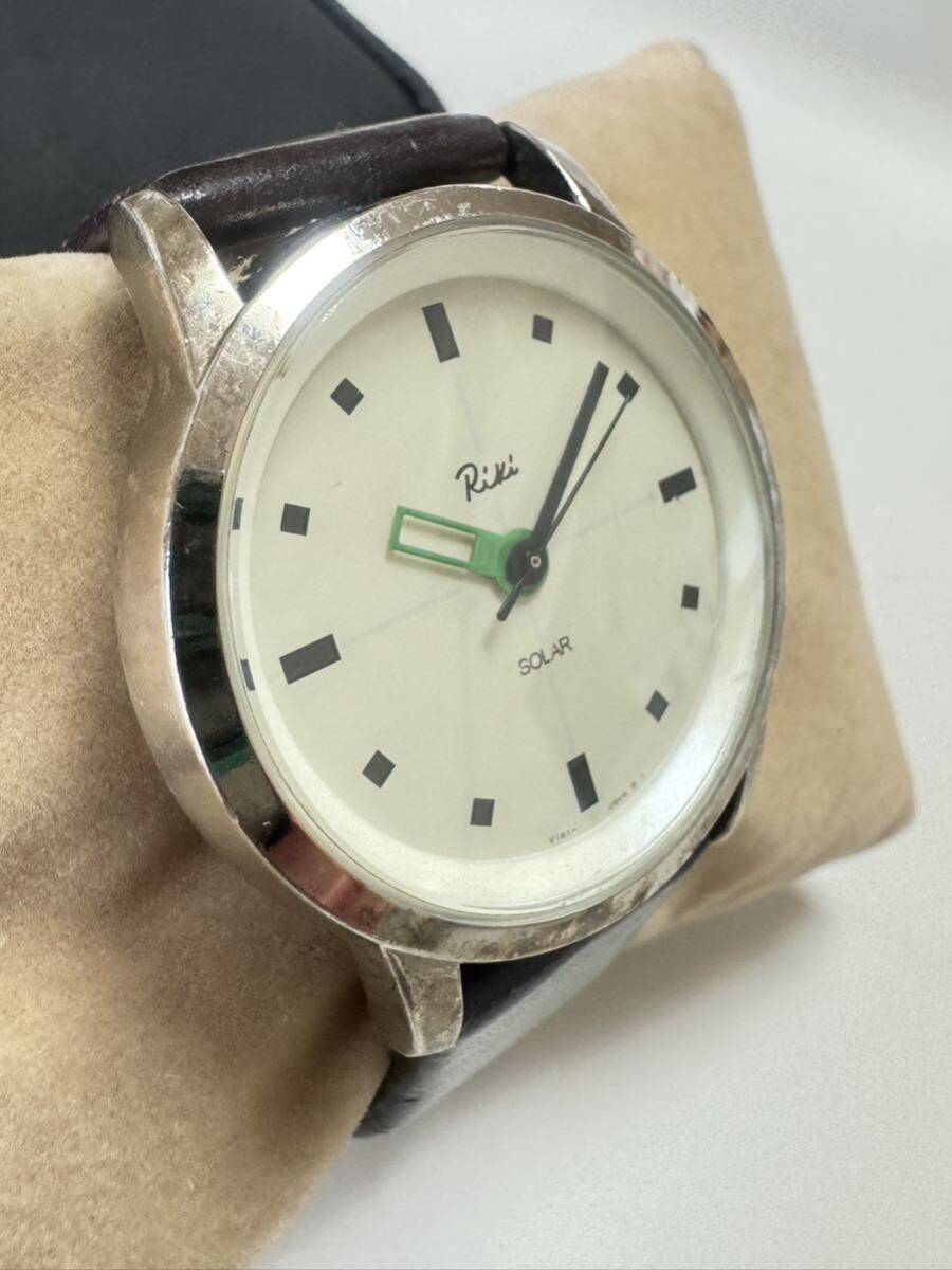 L283 rare * rare wristwatch SEIKO/ Seiko ALBA/ Alba Riki WATANABE Collection/liki Watanabe collection V181-0BD0 SOLAR/ radio wave solar 