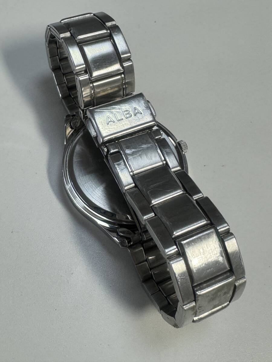 Ｌ387 メンズ腕時計 SEIKO/セイコー ALBA/アルバ  V158-0AX0 稼働品2本セット SOLAR/電波ソーラー クォーツ デイデイト 3針の画像7