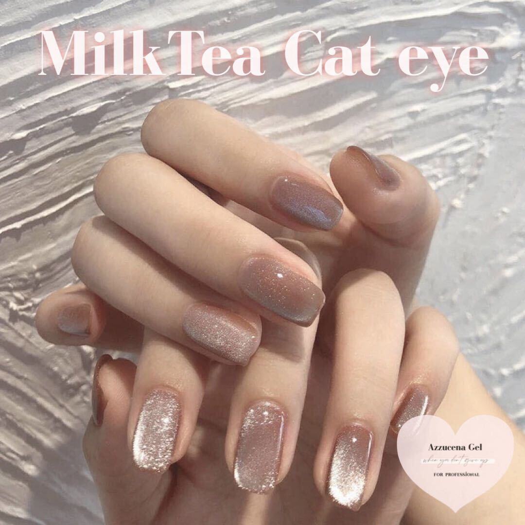 Milk Tea cat eye magnet gel ◇ マグネットジェルネイル ◇の画像1