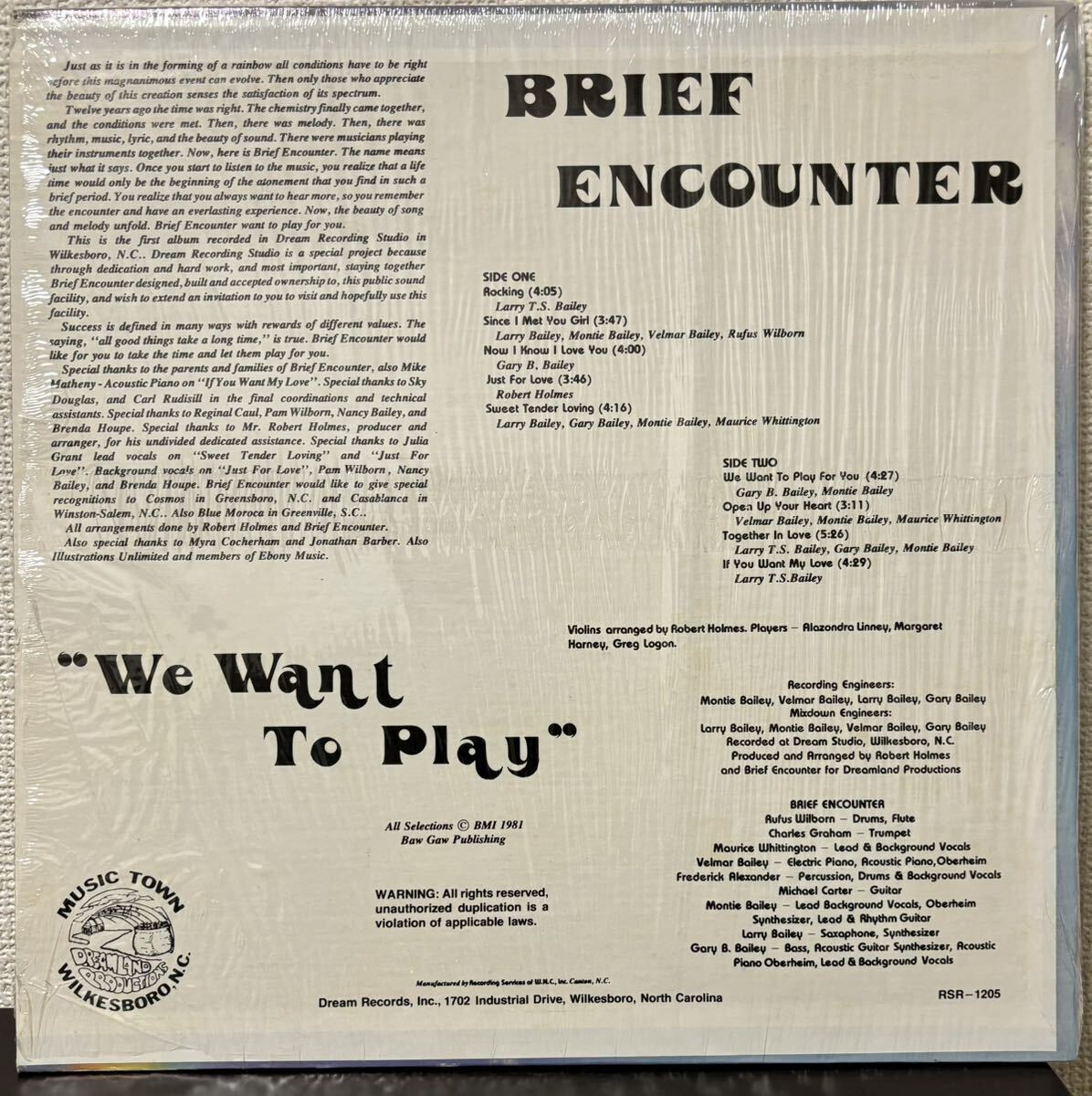 BRIEF ENCOUNTER/ We want to play レアグルーヴ 人気 メガレア盤 LP 1981 極美盤 シュリンク付き_画像2