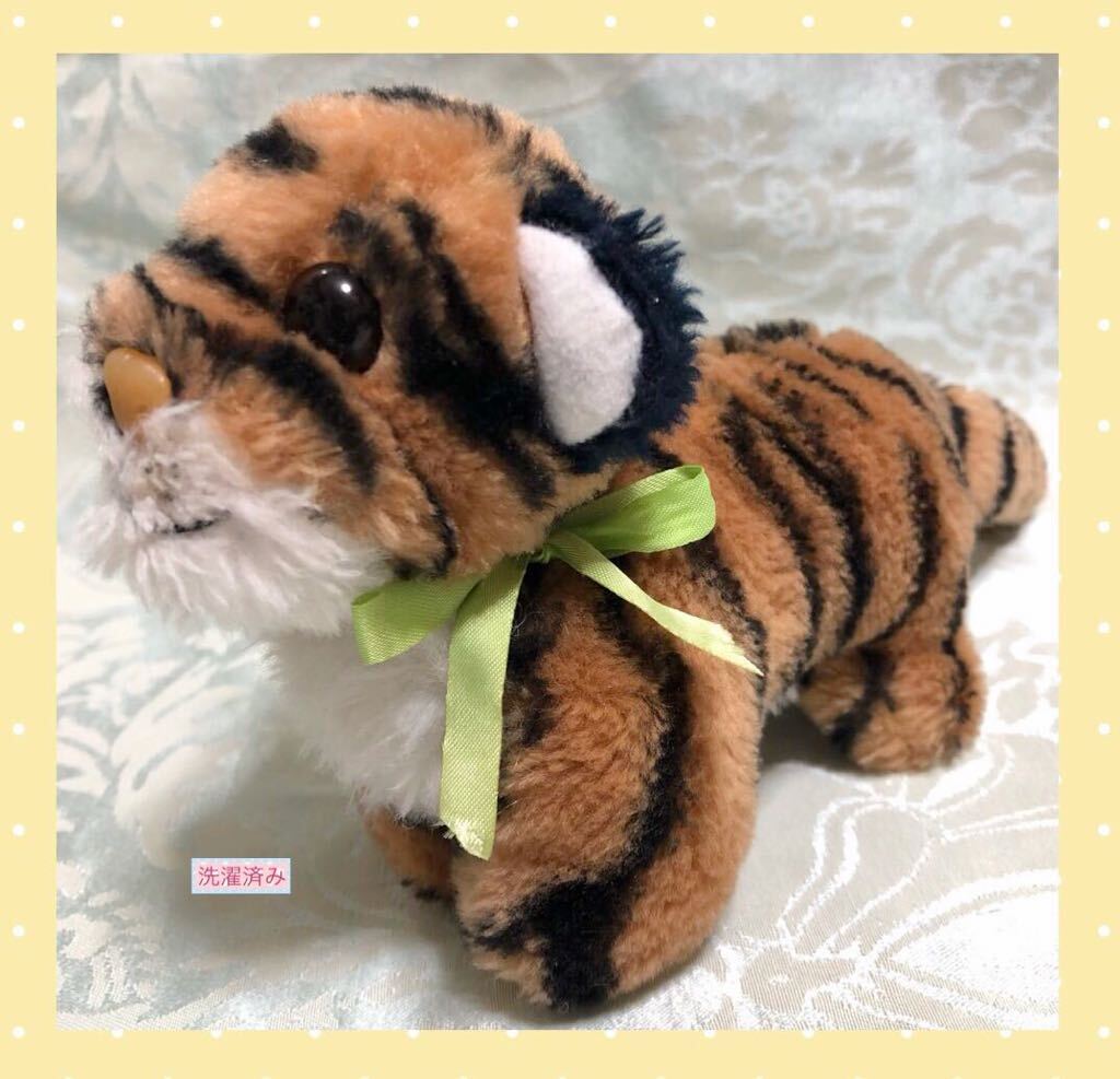 retro тигр мягкая игрушка желтый зеленый. лента Showa Retro ......meruhen fancy животное симпатичный тигр san 