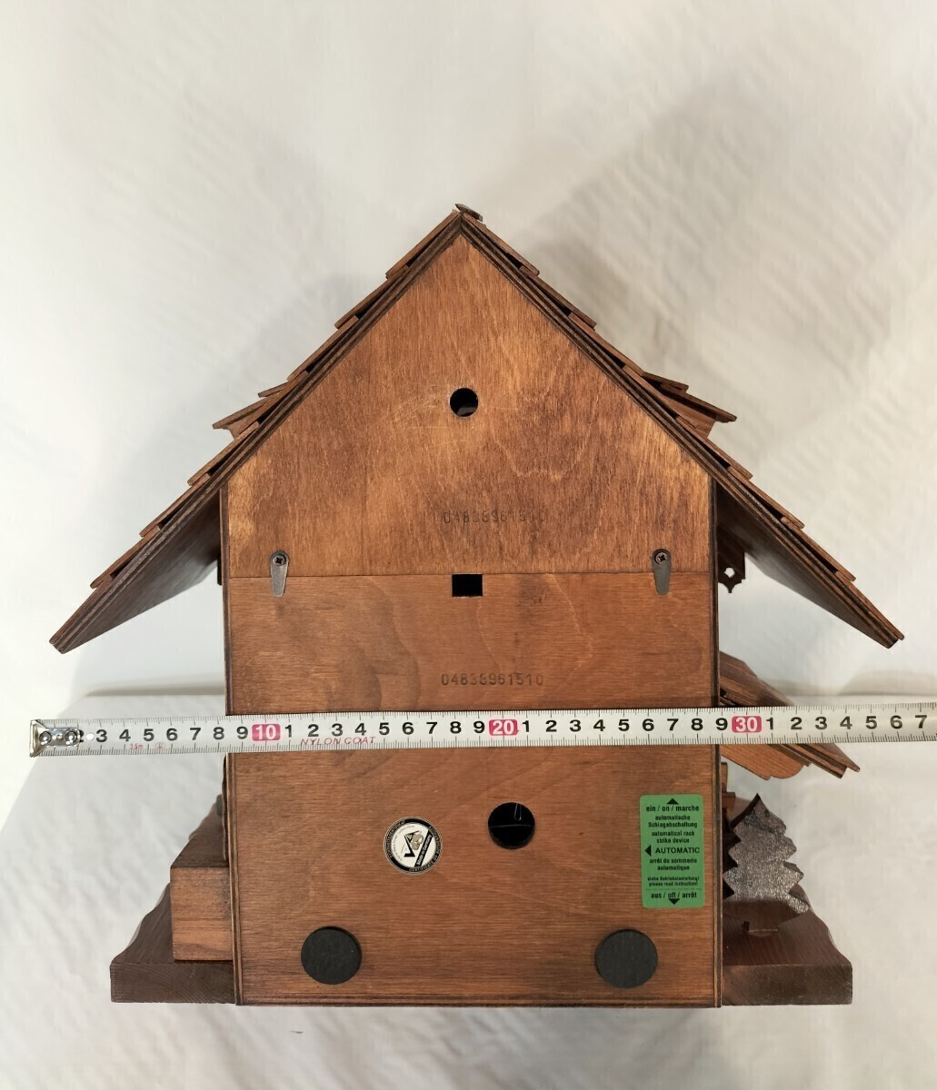 ドイツ シュナイダー 鳩時計 機械式 カッコー時計 オルゴール からくり時計 振り子時計 木製 大型 ハト時計 おもり式 動作品(一部未確認)_画像3