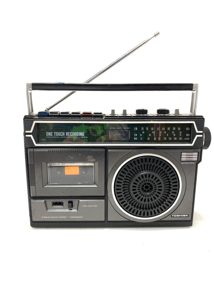東芝 TOSHIBA /RT-530F /FM/SW/MW 3バンドアンティークラジオカセットレコーダー当時物 昭和レトロの画像2