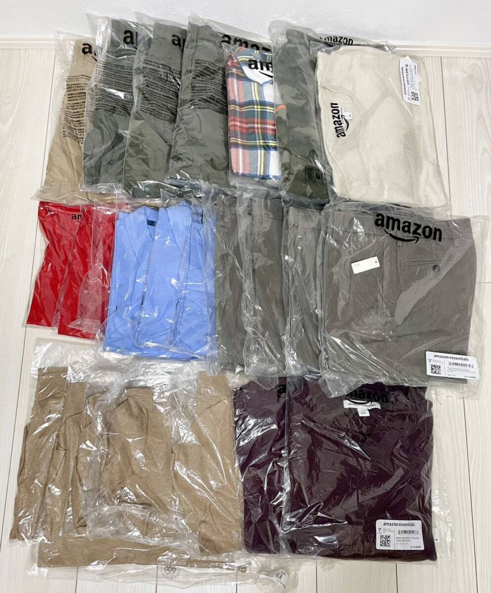 【新品】洋服 まとめ売り Amazon essentials レディース セーター キッズ フリース メンズ シャツ セーター ボトムス 24枚 セット 156の画像1