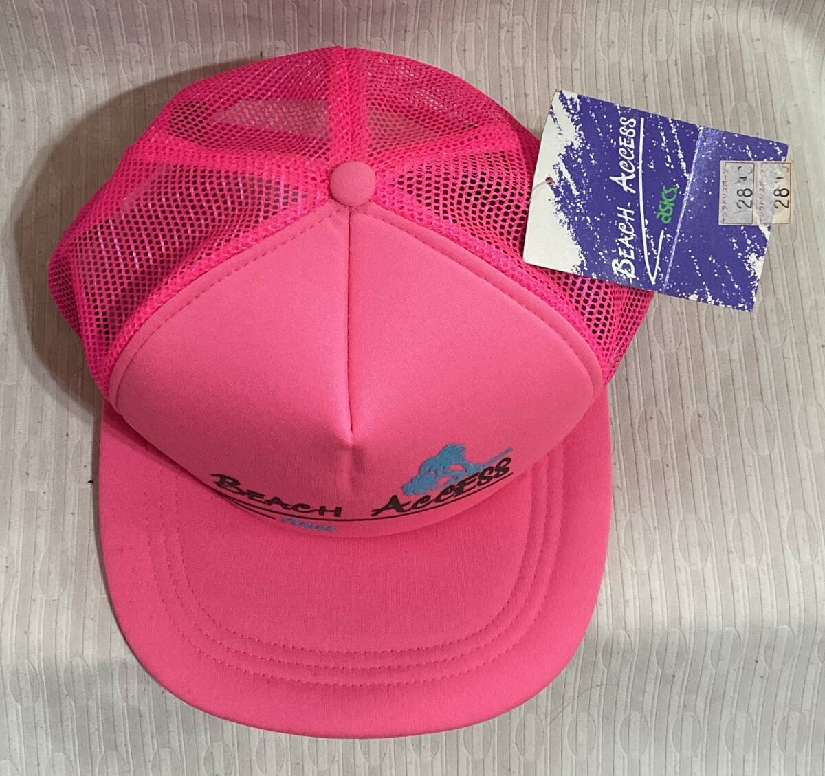 キャップ 帽子 アシックス/asics フリーサイズ 約56-59cm BEACH ACCESS ピンク色のスポーツキャップ 3080円品-未使用品_画像3