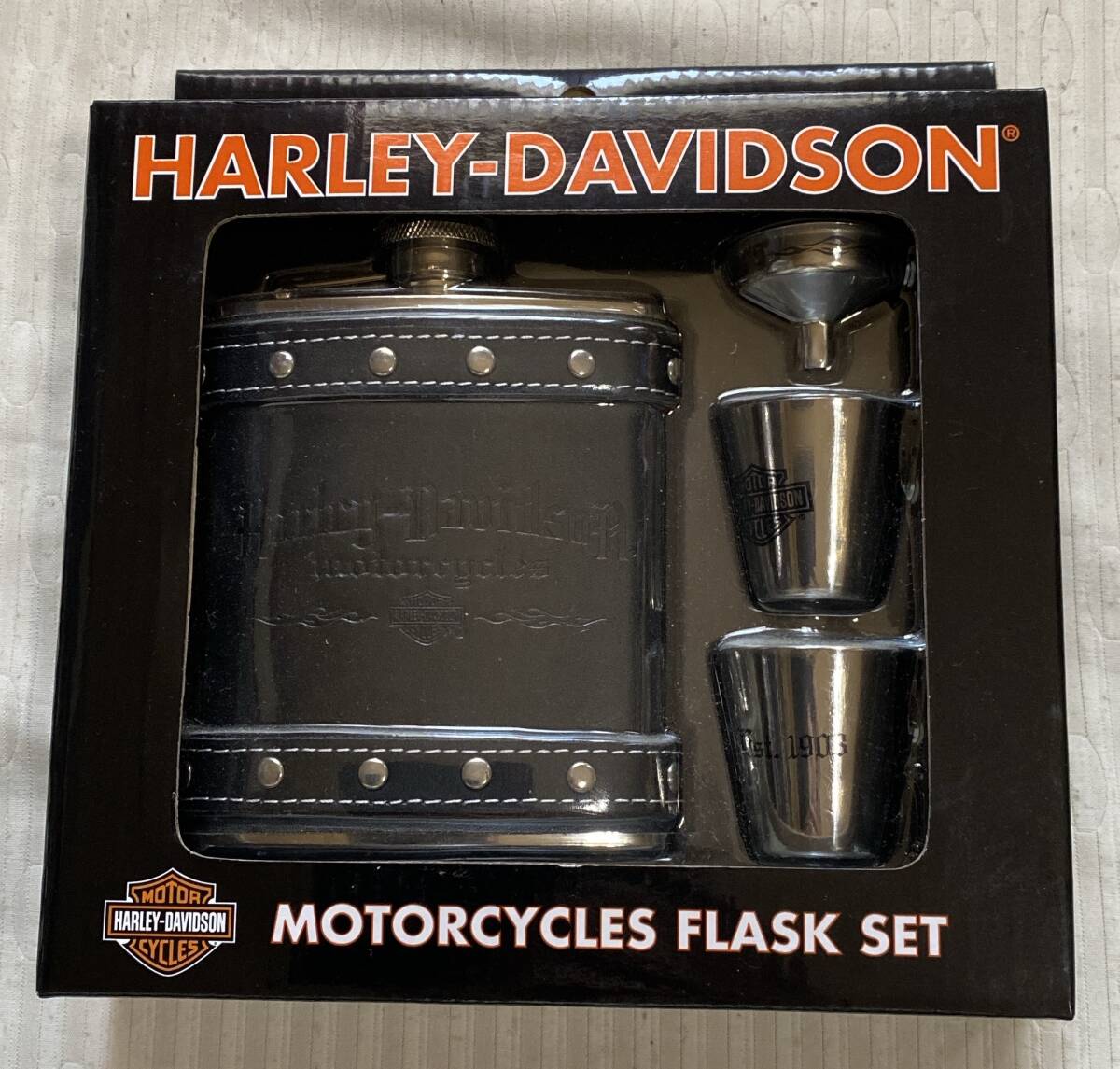 FLASK ポットボトルセット ハーレーダビッドソン HARLEY-DAVIDSON ボトル コップ 給水[[[[未開封/未使用品の画像1