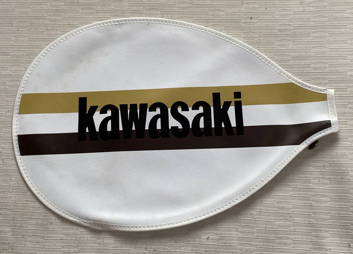 バトミントン ラケットカバー kawasaki/カワサキ 26.5×38cm 黒/白色系■■未使用品_画像1