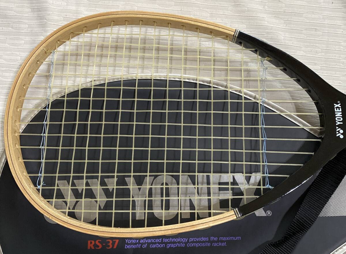 軟式テニスラケット カバー付き YONEX/ヨネックス TS-300 NEWSPOINT 木枠レア品~~~~日本製/未使用品_画像3