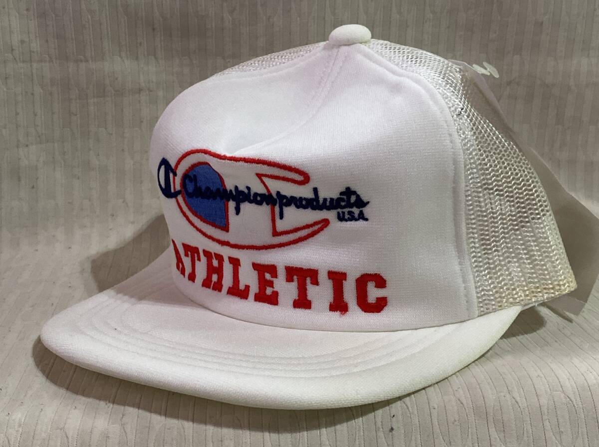 キャップ 帽子 チャンピオン/champion ATHLETIC Mサイズ 約57cm 白系色のスポーツキャップ▽▽未使用品