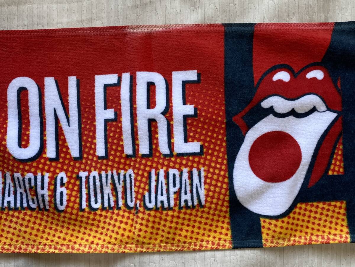 スポーツタオル ローリングストーン/ROLLING STONES 14 ON FIRE 日本公演レア品○○焼け有り/未使用品_画像3