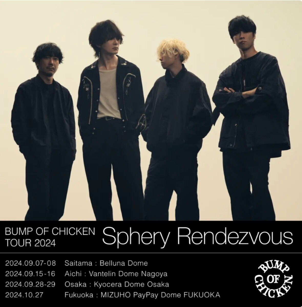 ２枚　BUMP OF CHICKEN TOUR 2024 Sphery Rendezvous　最速先行抽選　申し込み　シリアルコード　_画像1