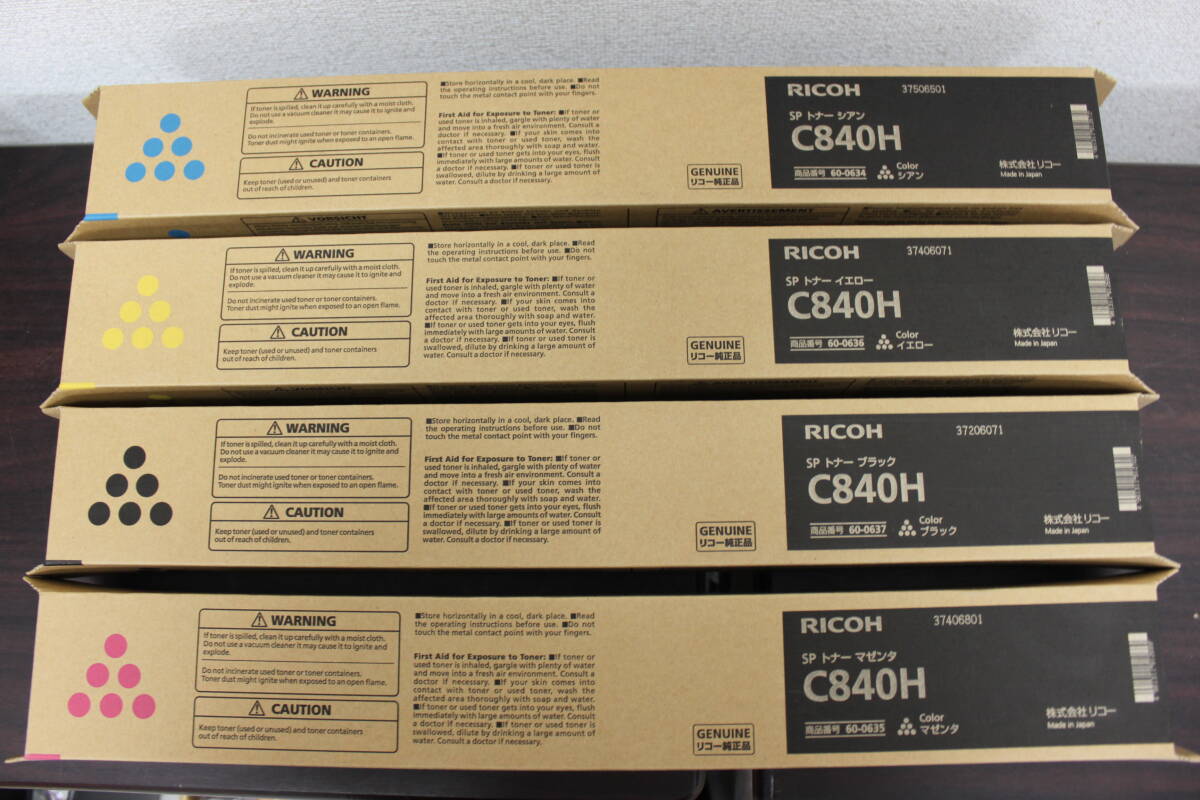 ○未使用 RICOH リコー SP トナー C840H シアン ブラック マゼンタ イエロー 4色 まとめ/激安1円スタートの画像1