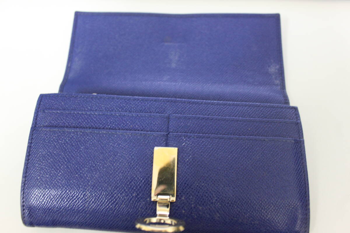 〇中古品 保管品 BVLGARI ブルガリ 長財布 ブルー 財布/激安1円スタートの画像9