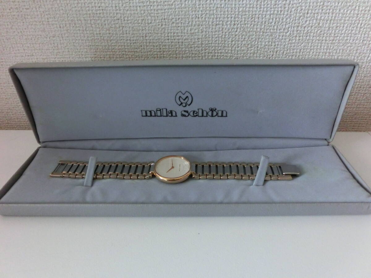 中古品 保管品 動作未確認 mila schon ミラショーン レディース 腕時計 アナログ クォーツ 4620-E61074/激安1円スタートの画像2