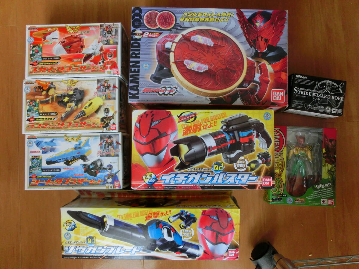 中古品 保管品 仮面ライダーオーズ DXタジャスピナー スーパー戦隊シリーズ ゴーバスターズ 天装戦隊ゴセイジャー まとめ/激安1円スタートの画像1