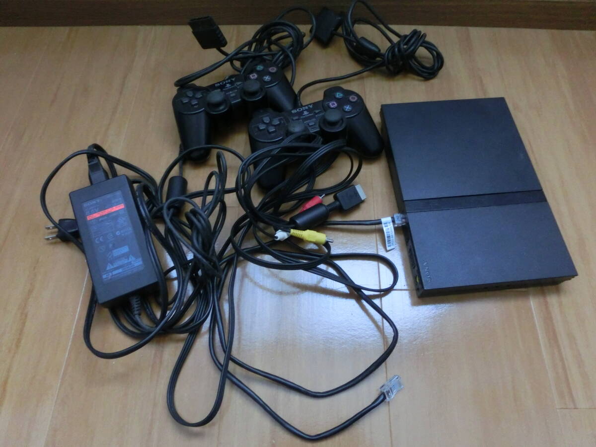 中古品 保管品 通電のみ確認済 SONY ソニー PlayStation2 プレイステーション2 SCPH-70000 本体 コントローラー ゲーム機/激安1円スタートの画像1