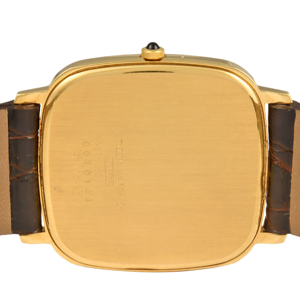 稼働品 セイコー SEIKO 5637-F60081 エクシード 腕時計 ゴールド文字盤 750 金無垢 メンズの画像3