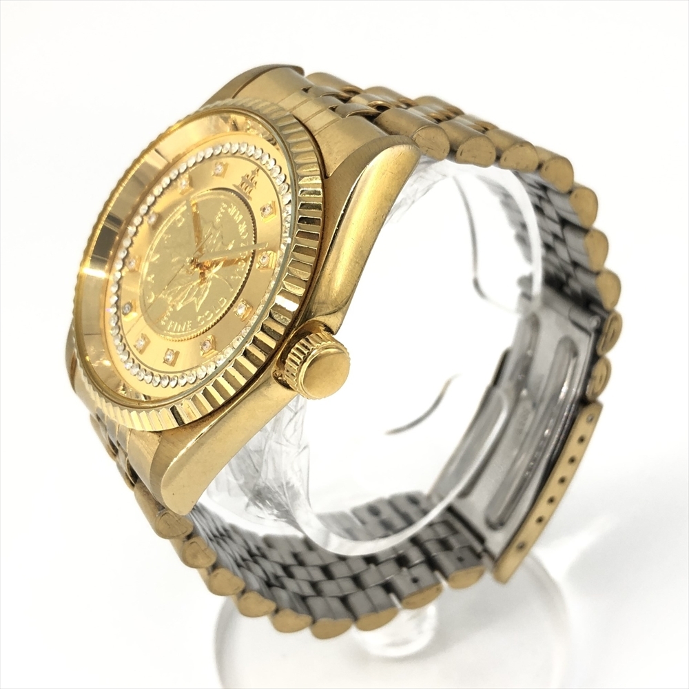 エルジン ELGIN メイプルリーフ 金貨 腕時計 メンズの画像2