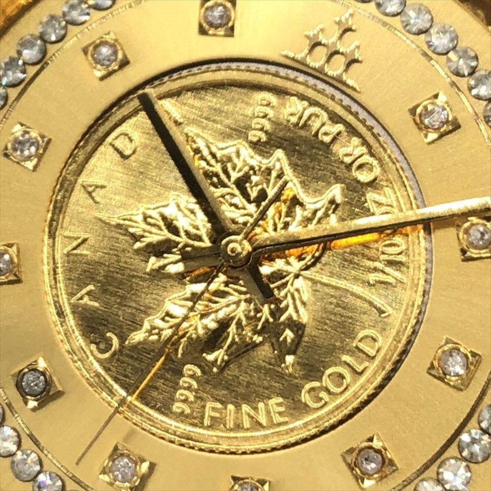エルジン ELGIN メイプルリーフ 金貨 腕時計 メンズの画像6