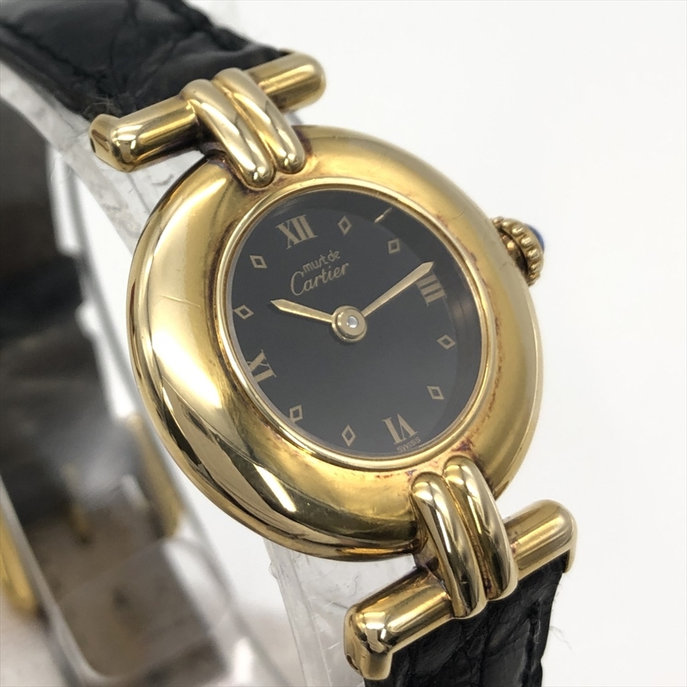 カルティエ Cartier マストコリゼ ヴェルメイユ 腕時計 ブラック文字盤 稼働品 レディース_画像5