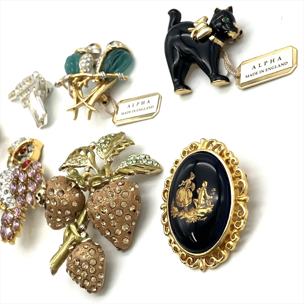 ブローチ その他ブランド 8点 セット まとめ YSL ALPHA 和光 NLIEI LIMOGES CASTEL ヴィンテージ ピンバッジ アクセサリー_画像5