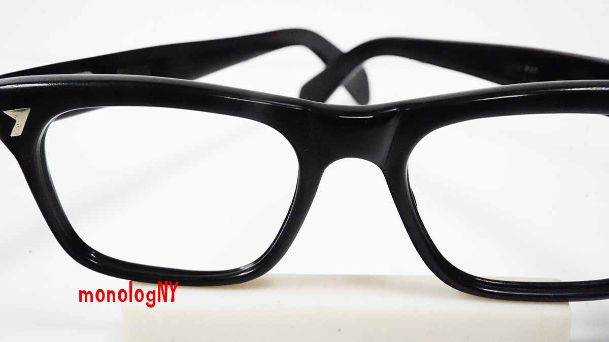 1960s イタリア製 ITALY 黒セルビンテージ眼鏡フレーム Vintage ウエリントン型 BLACK お洒落メガネ＆サングラスの画像7