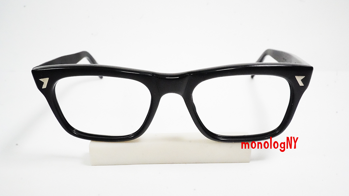 1960s イタリア製 ITALY 黒セルビンテージ眼鏡フレーム Vintage ウエリントン型 BLACK お洒落メガネ＆サングラスの画像3