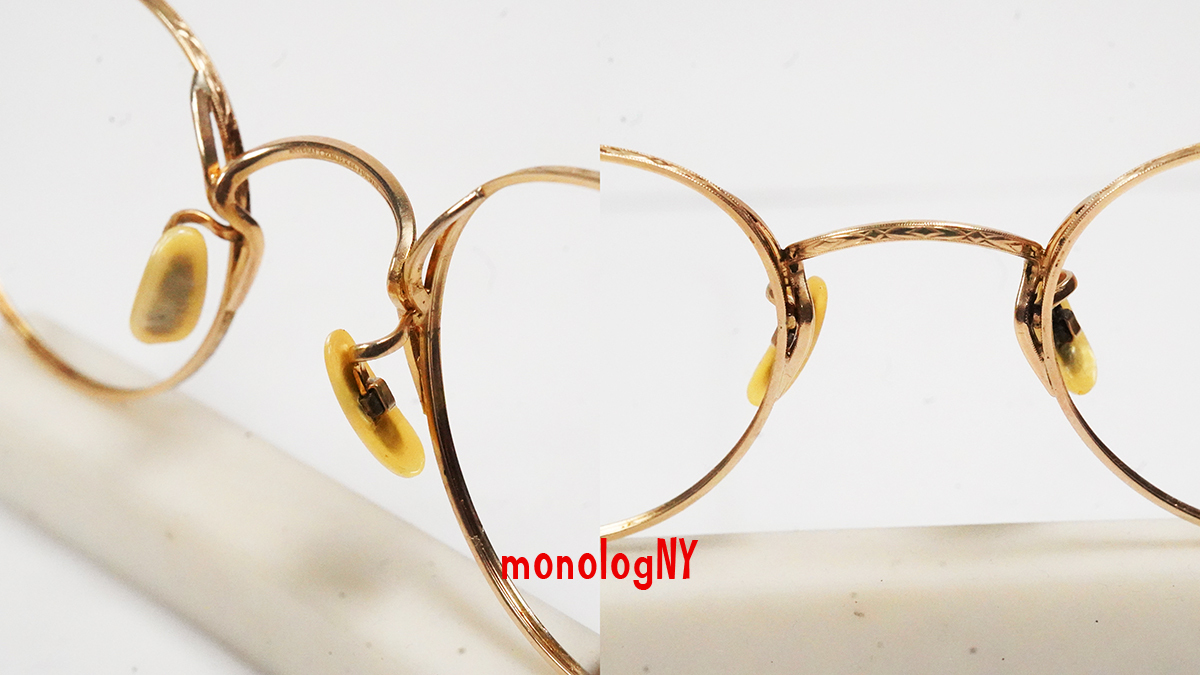 1940s アートクラフト オプティカル Art-Craft Optical ビンテージ12KGF金張り眼鏡フレーム Gold Filled アメリカ製 USA ジョンレノン の画像9