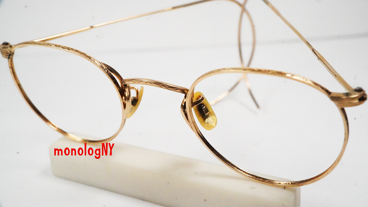 1940s アートクラフト オプティカル Art-Craft Optical ビンテージ12KGF金張り眼鏡フレーム Gold Filled アメリカ製 USA ジョンレノン の画像6