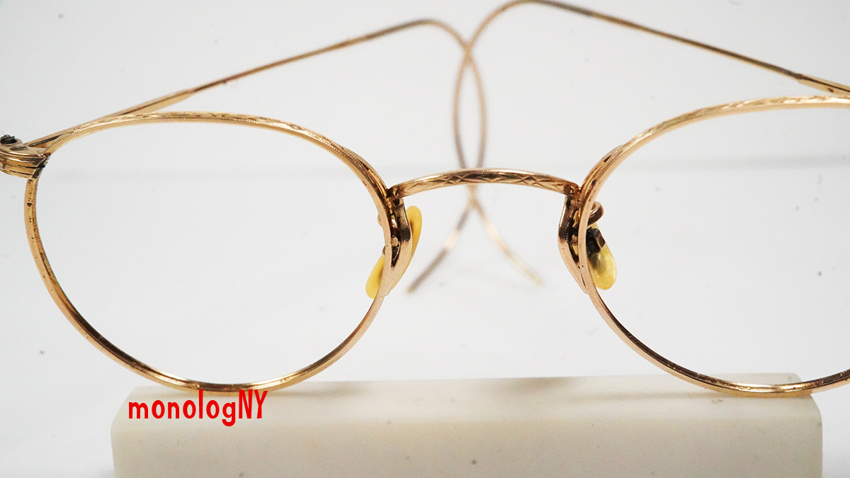 1940s アートクラフト オプティカル Art-Craft Optical ビンテージ12KGF金張り眼鏡フレーム Gold Filled アメリカ製 USA ジョンレノン の画像7