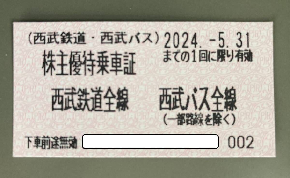 【送料込】 西武鉄道 株主優待乗車証（電車・バス全線）2024/5/31迄 6枚セットの画像1