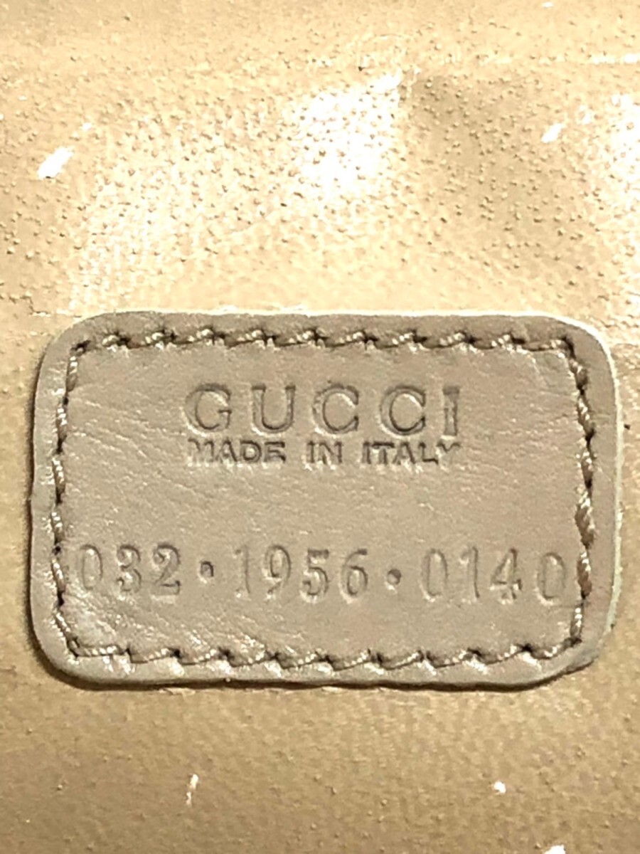 GUCCI グッチ レザー バニティバック ハンドバック コスメバック ベージュ シルバー金具 032-1956-0140 訳有りの画像10